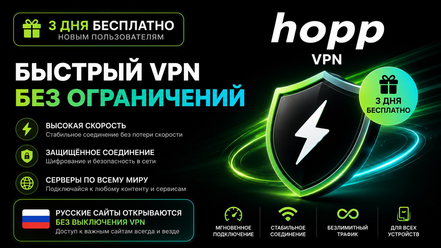 hopp VPN — ВПН без ограничений