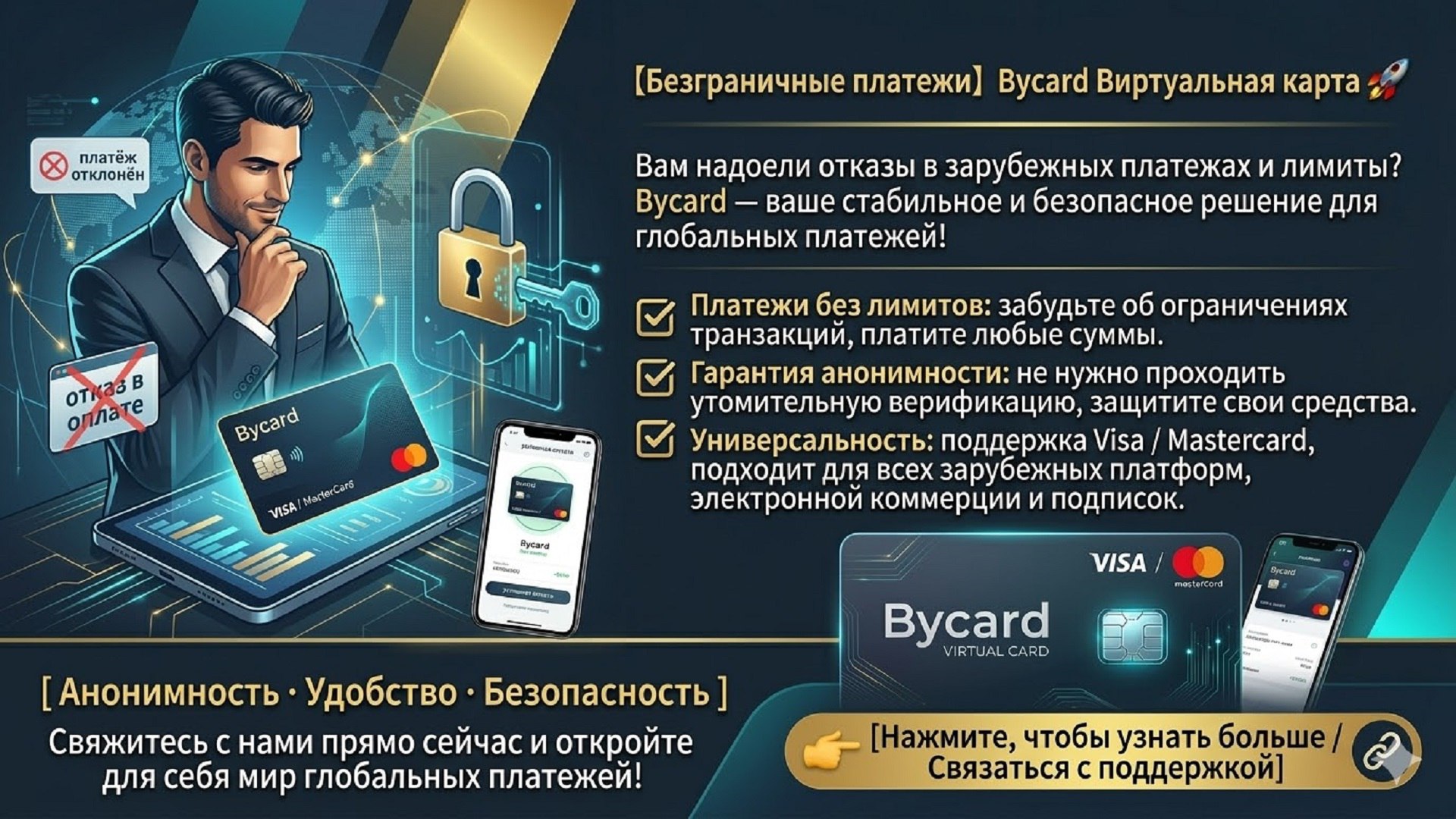 Bycard| Виртуальных банк карт Master N Visa