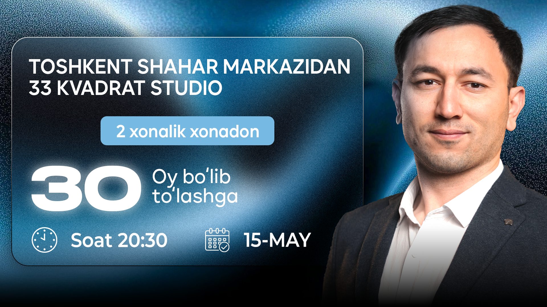 15-may 20:30 | Jomiy Residence - Chinor group | Onlayn taqdimot